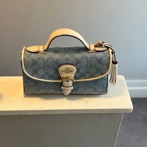 Coach Blue and Cream Satchel